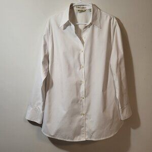 Eddie Bauer 2X White Classic Button Down Dress Shirt